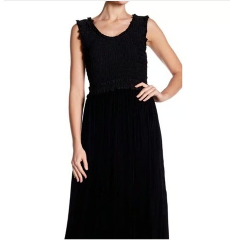 New ~ MAX STUDIO LONDON ~  Velvet Sleeveless Smocked Maxi Dress Size L